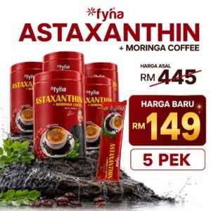 5 Botol Kopi Astaxanthin (50 sachet + Free 2 Sachet)